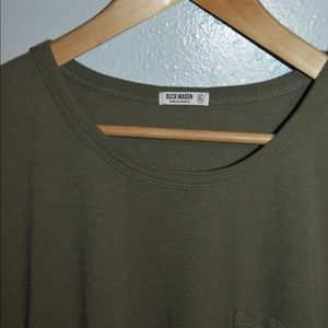 BUCK MASON USA made T Shirt basic Cotton size Mens XL Pocket tee Green